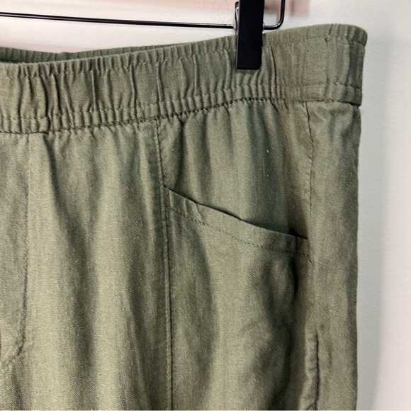 Old Navy Straight Hi Rise Taper Linen Olive Pants Size XL - Picture 4 of 10